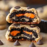 Halloween Oreo stuffed chocolate chip cookies
