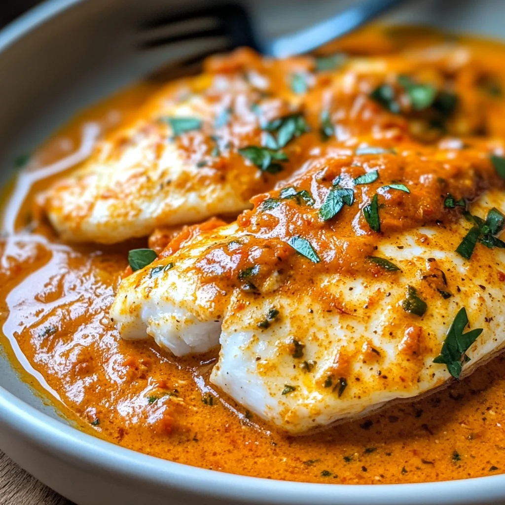 Tilapia in Roasted Pepper Sauce