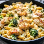 Cheesy Ranch Chicken and Broccoli Pasta Skillet