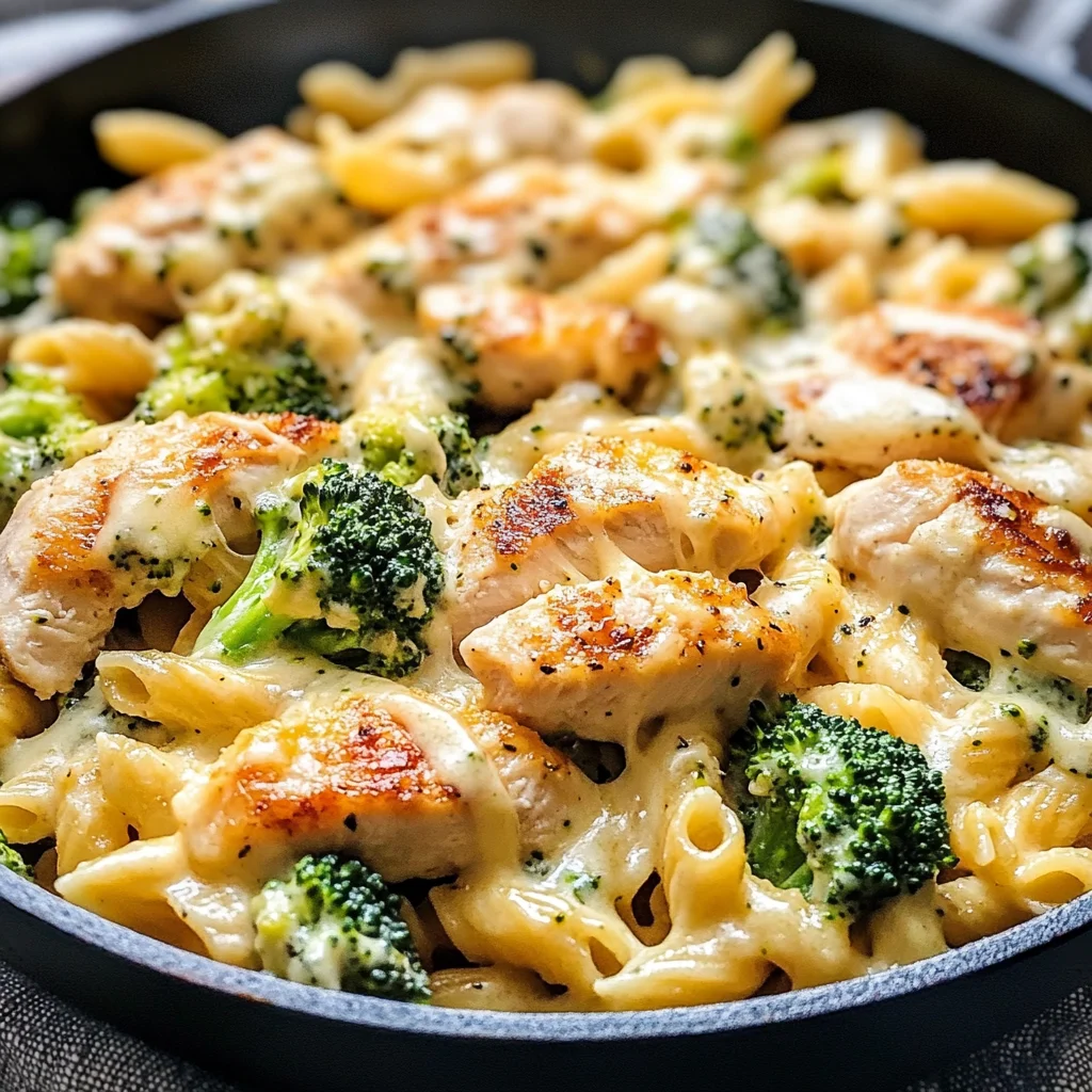 Cheesy Ranch Chicken and Broccoli Pasta Skillet
