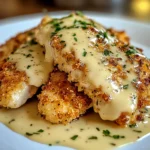 Crispy Parmesan Chicken with a Rich Garlic Sauce