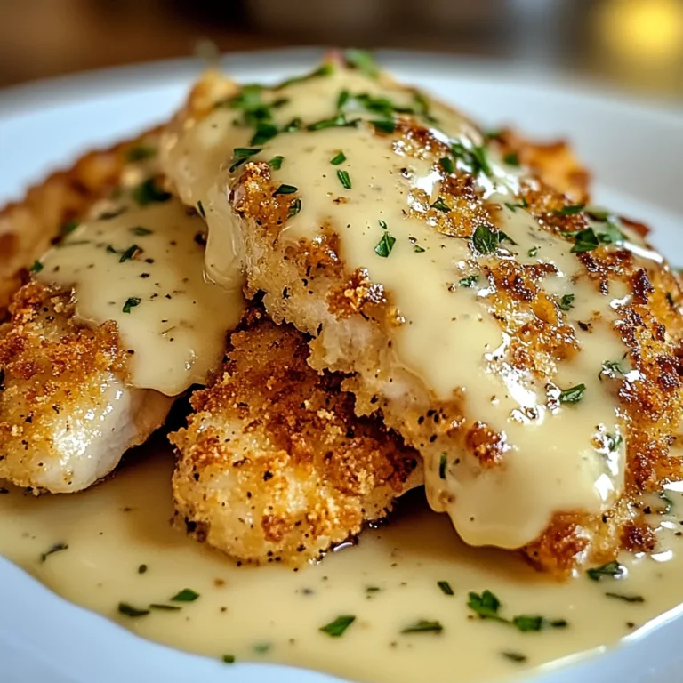 Crispy Parmesan Chicken with a Rich Garlic Sauce