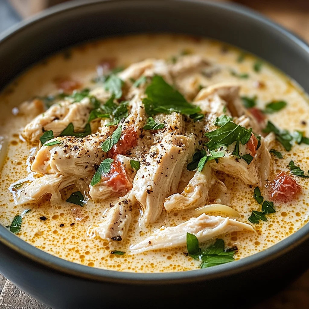 Crock Pot Creamy Chicken Parmesan Soup