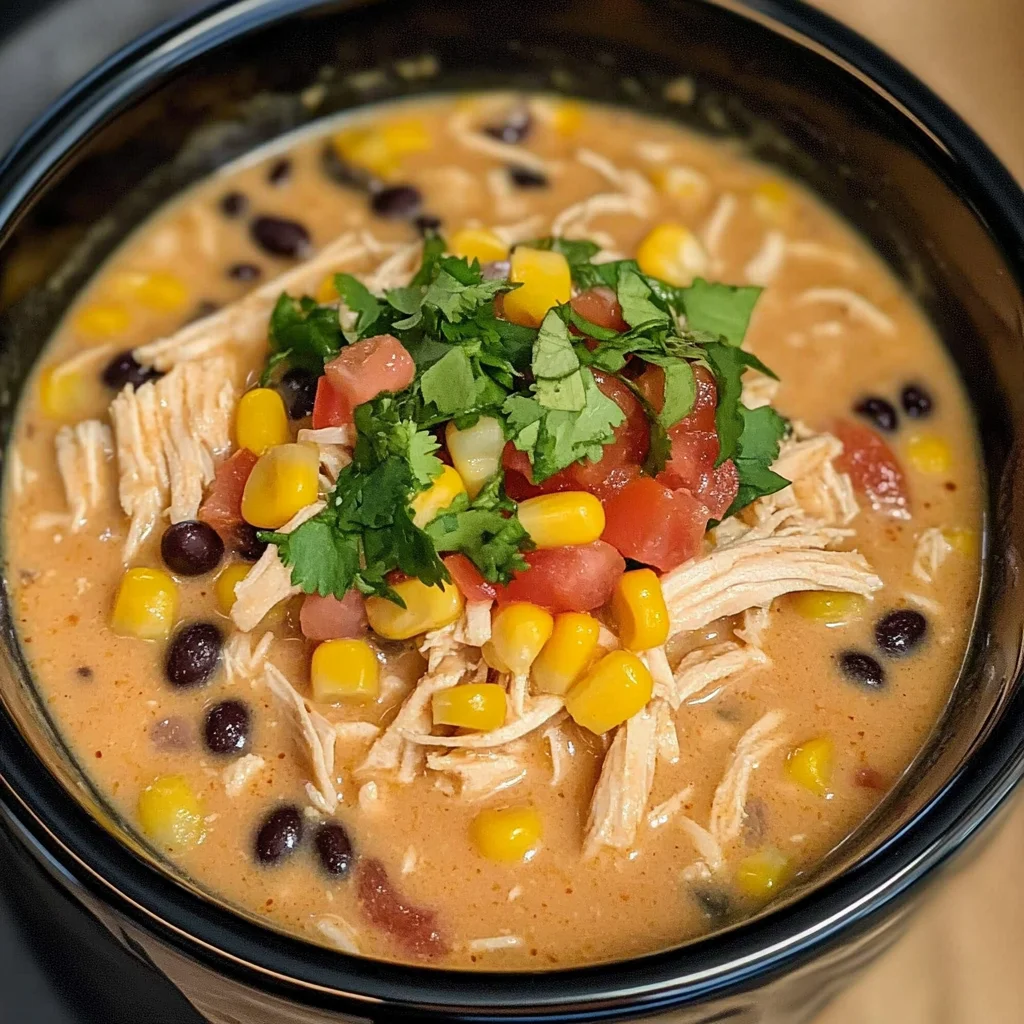 Crockpot Creamy Chicken Taco Soup Recipe