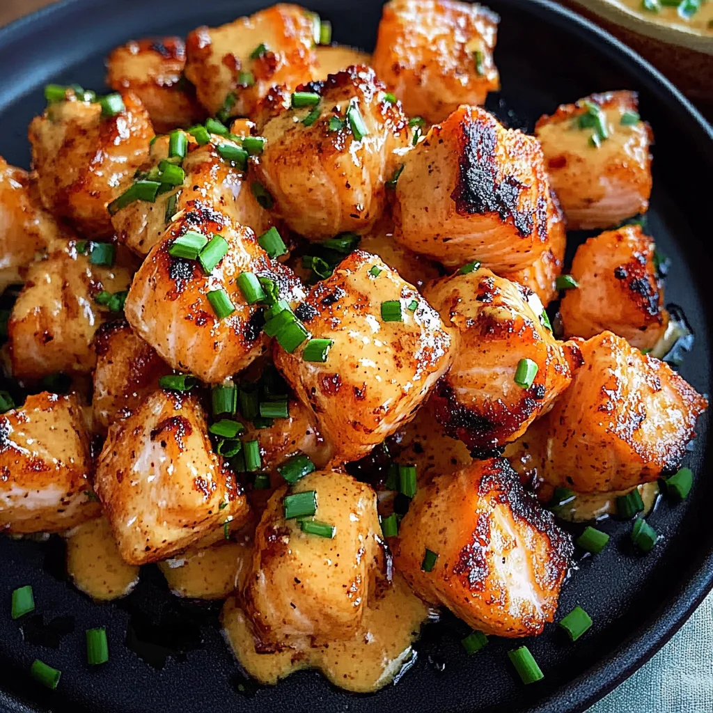 Air Fryer Bang Bang Salmon Bites