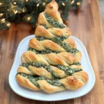 Christmas Tree Spinach Dip Breadsticks