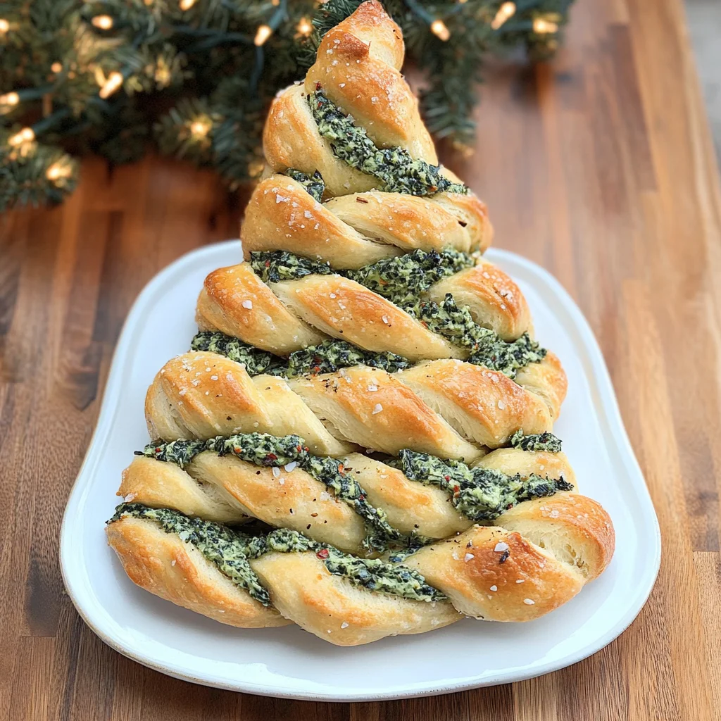 Christmas Tree Spinach Dip Breadsticks