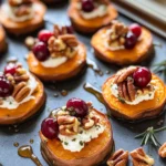 Cranberry, Pecan, Goat Cheese, Sweet Potato Bites