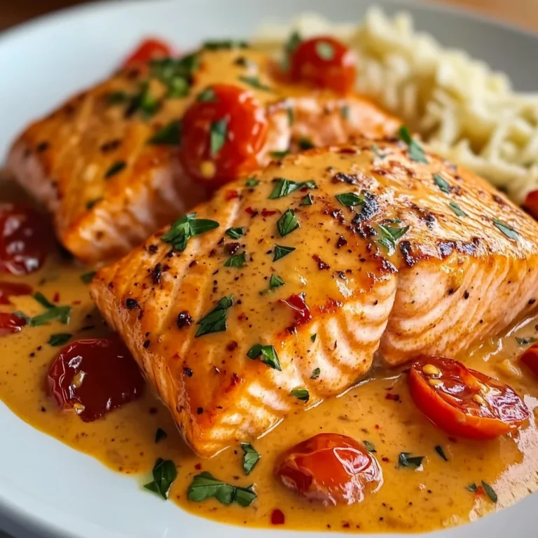 Creamy Roasted Red Pepper Salmon Recipe - Delicious & Easy
