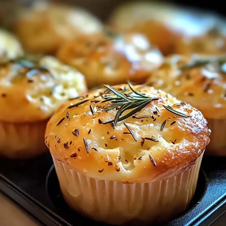Easy Garlic Rosemary Focaccia Muffins