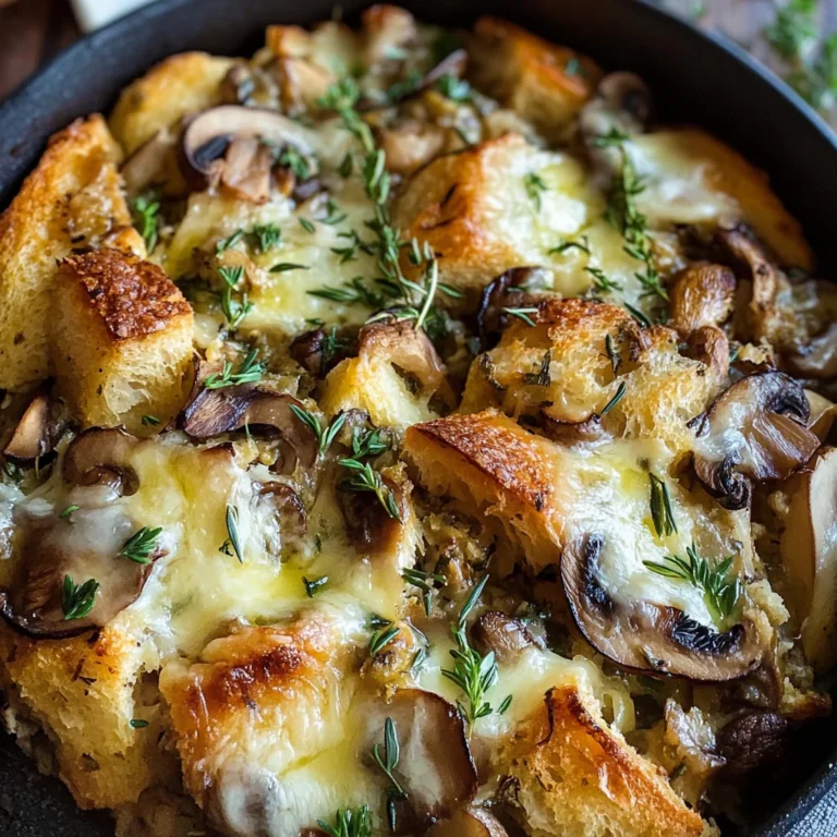 Mushroom Brioche Stuffing with Fontina & Herbs