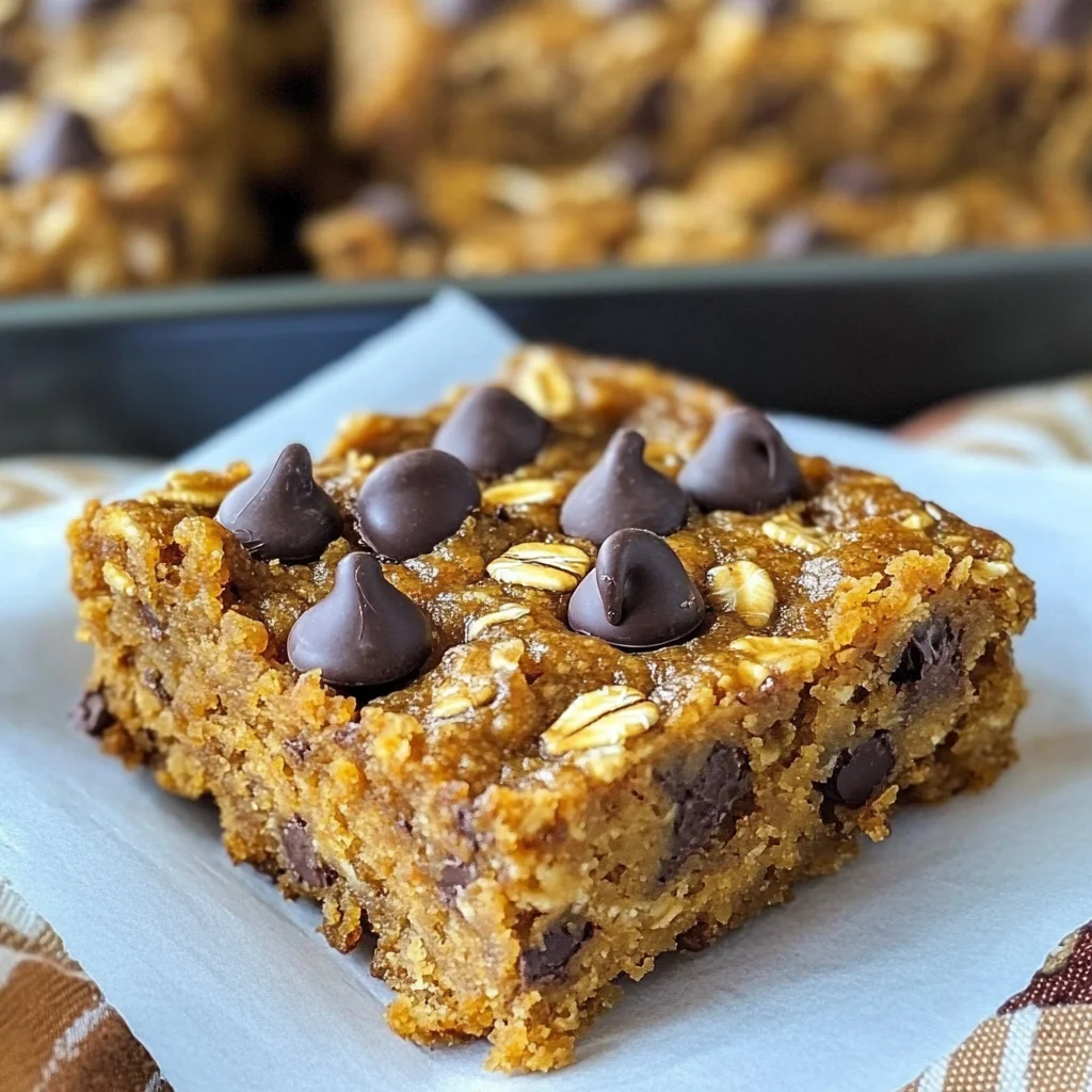 Pumpkin Oatmeal Chocolate Chip Bars