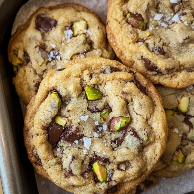 Salted Pistachio Dark Chocolate Chip Cookies