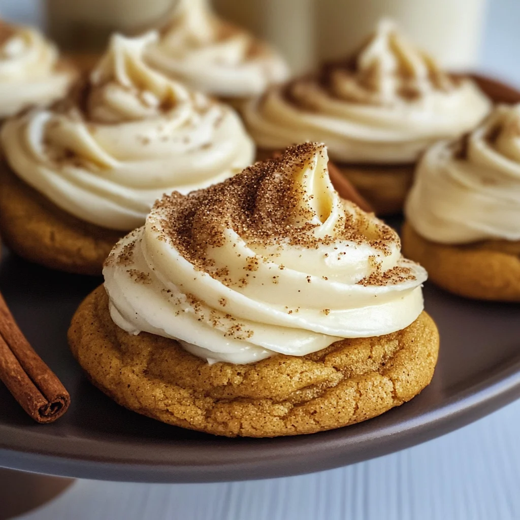 Soft Pumpkin Cookies with Cream Cheese Frosting