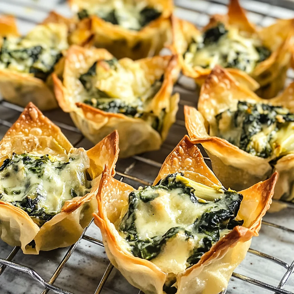 Spinach and Artichoke Wonton Cups