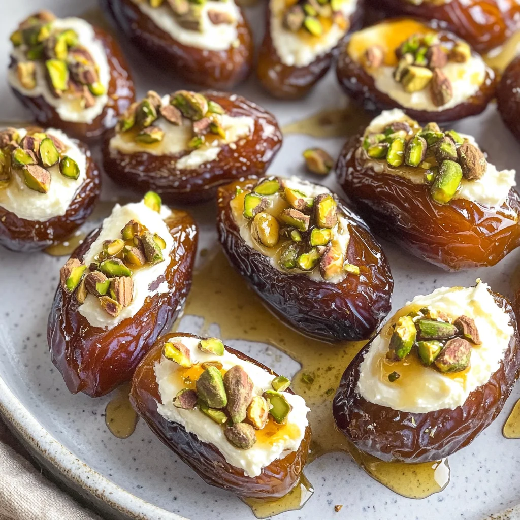 Stuffed Dates with Cream Cheese, Pistachios, and Honey
