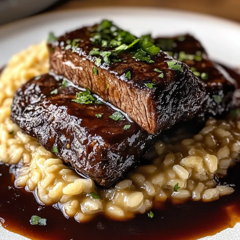 Zarte Rinderbrust in Cola mit cremigem Parmesan-Risotto genießen.