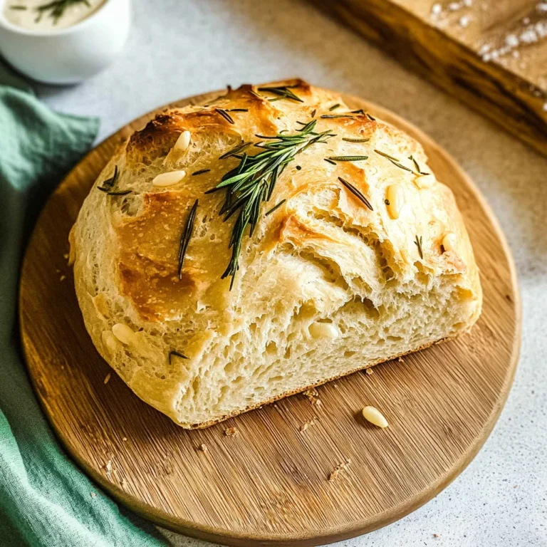 Rosemary Garlic No-Knead Bread, the Two Hour Method